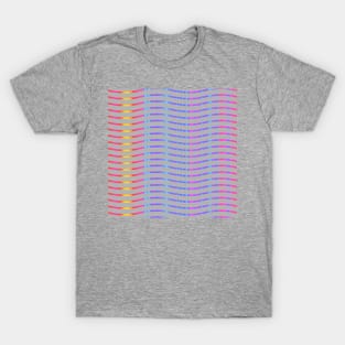 Wavy Lines Rainbow on Grey T-Shirt